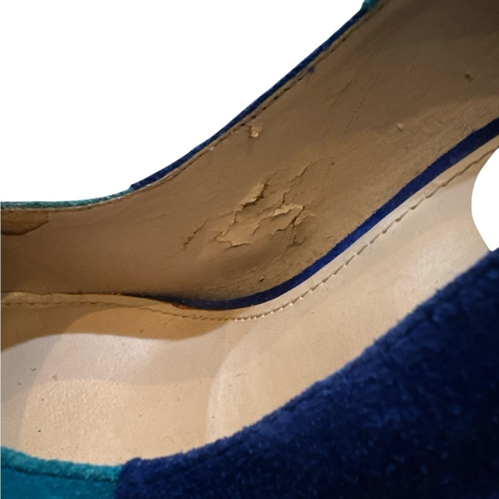DV Dolce Vita Blue Turquoise Colorblock Platform Pumps Size 8.5 - Picture 10 of 11